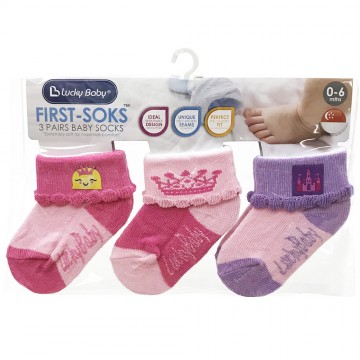 First Soks™ 3 Pairs Baby Socks - Princess
