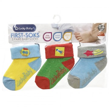 First Soks™ 3 Pairs Baby Socks - Robot