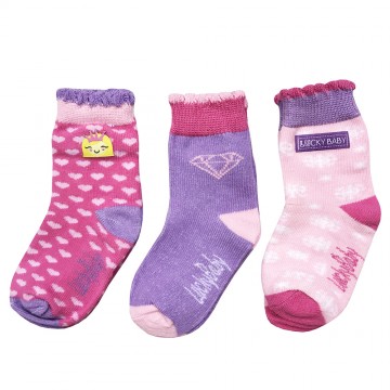 First Soks™ 3 Pairs Tot Up Socks - Princess